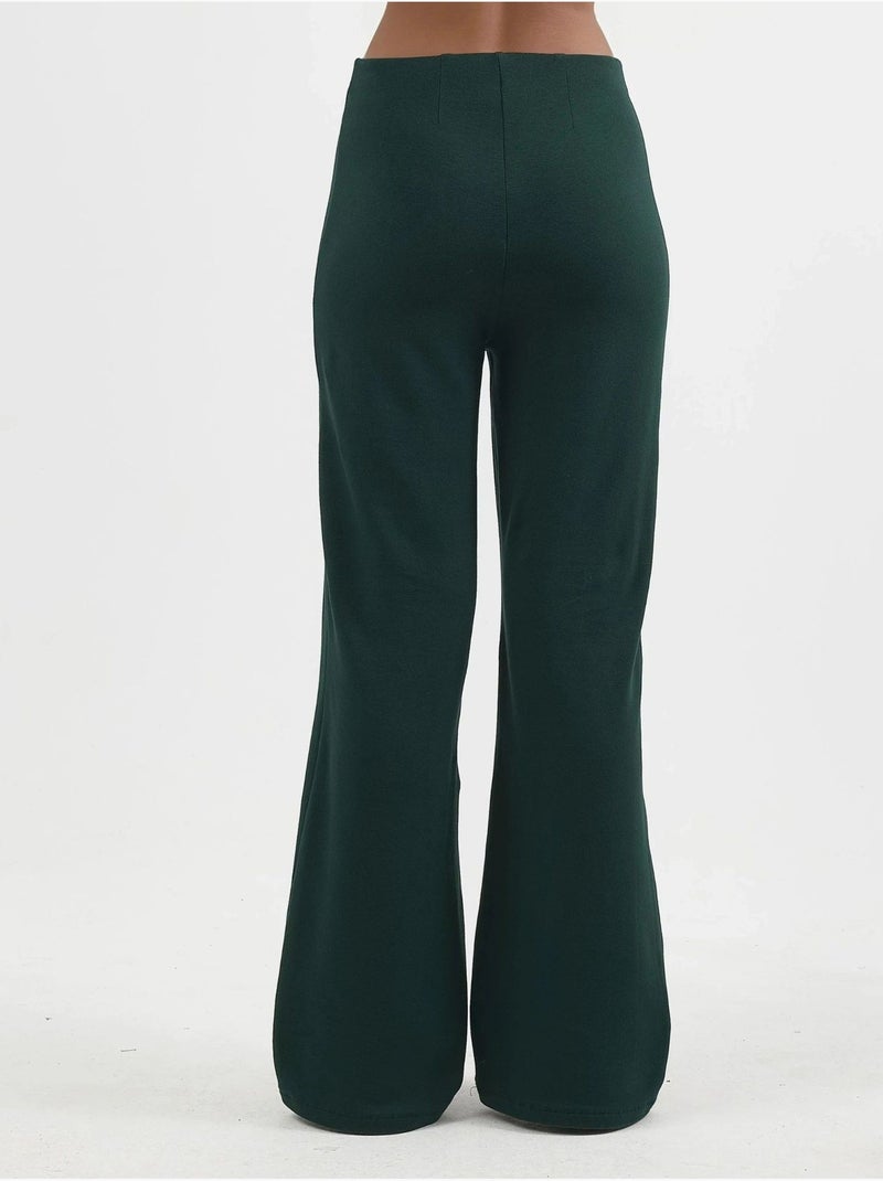 Pantalon droit taille haute busem Vert bouteille - Kiabi