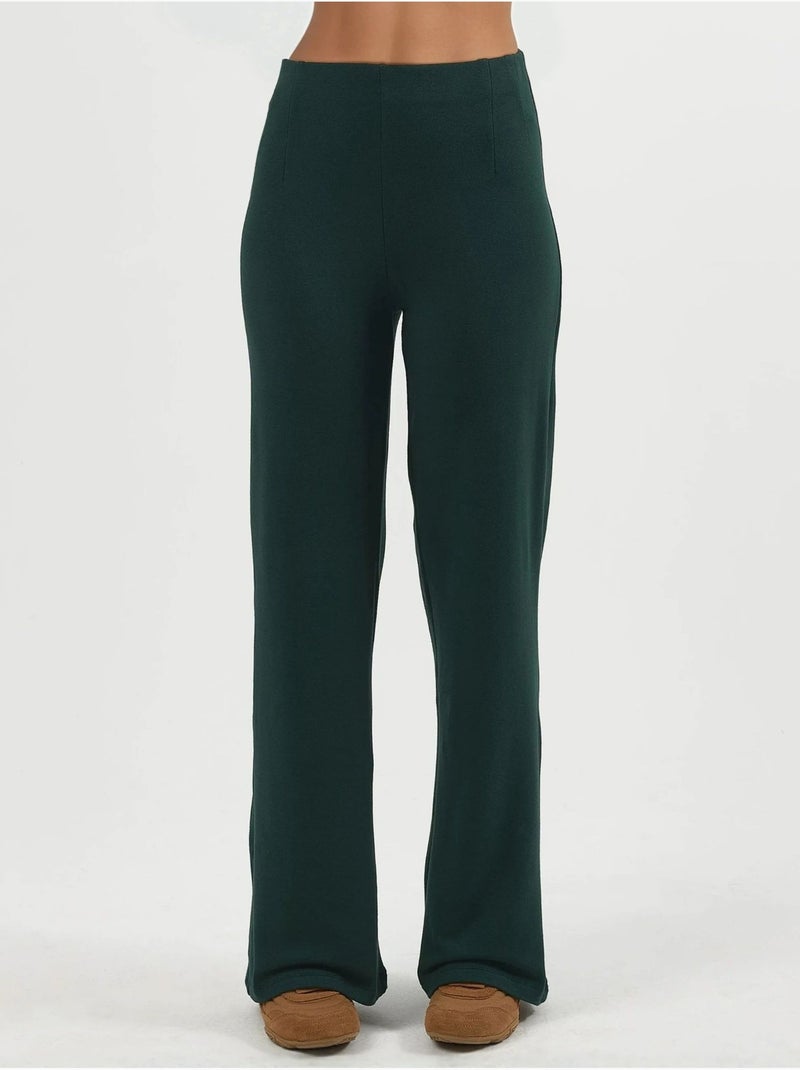 Pantalon droit taille haute busem Vert bouteille - Kiabi