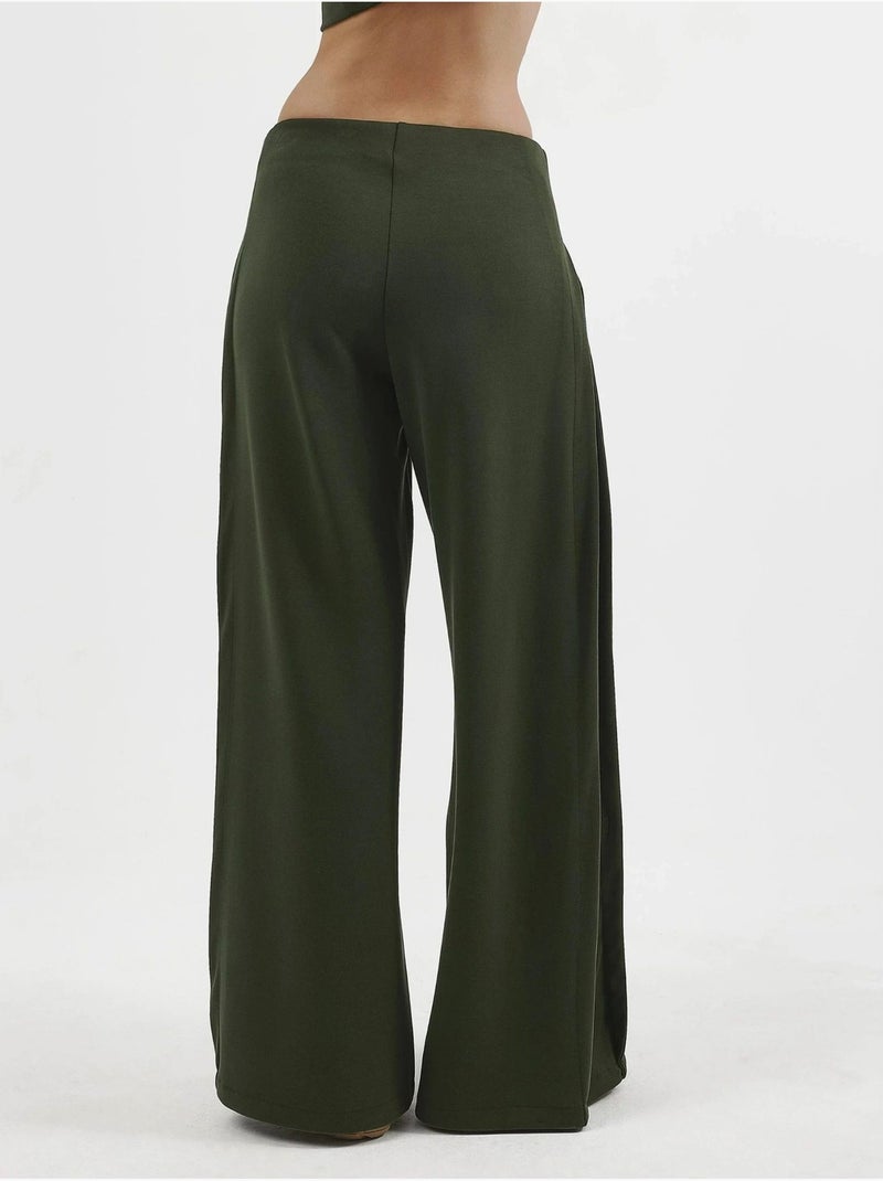 Pantalon droit taille haute busem Vert bouteille - Kiabi