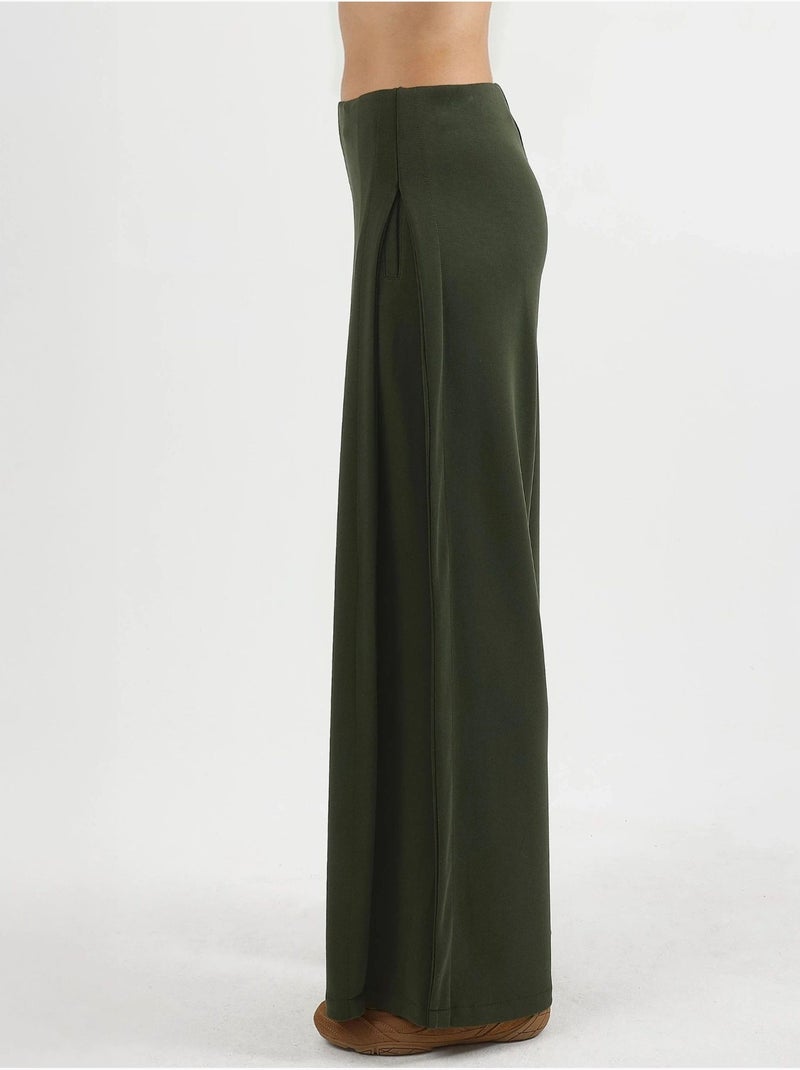 Pantalon droit taille haute busem Vert bouteille - Kiabi