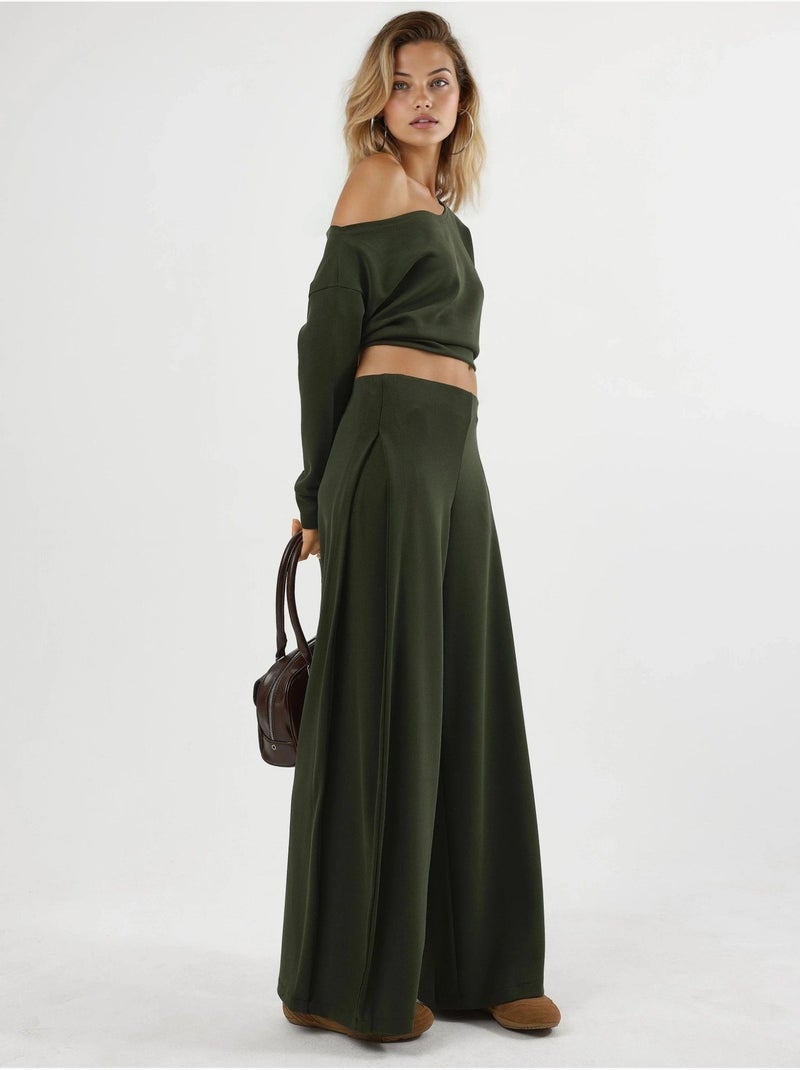 Pantalon droit taille haute busem Vert bouteille - Kiabi