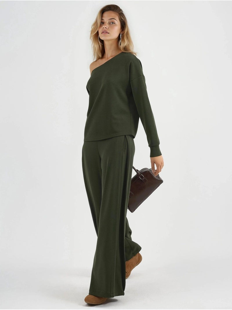 Pantalon droit taille haute busem Vert bouteille - Kiabi
