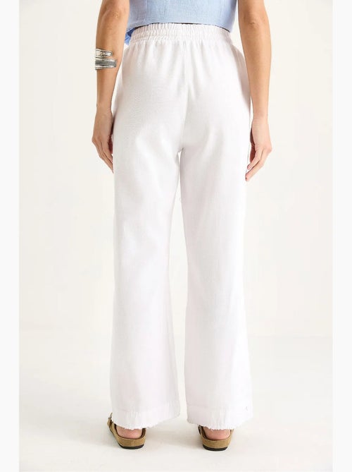 Pantalon droit taille haute en gabardine avec détails de reliure lucci - Kiabi Pantalon droit taille haute en gabardine avec détails de reliure lucci - Kiabi