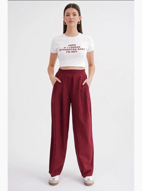 Pantalon droit taille haute en lin mélangé côtelé mixray - Kiabi Pantalon droit taille haute en lin mélangé côtelé mixray - Kiabi