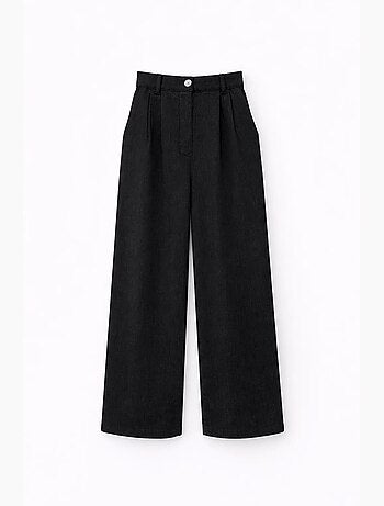 Pantalon droit taille haute en velours mixray