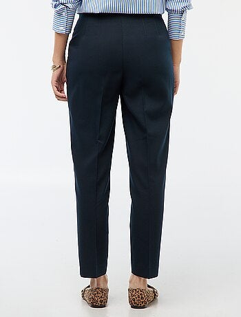 Pantalon droit femme taille haute uni