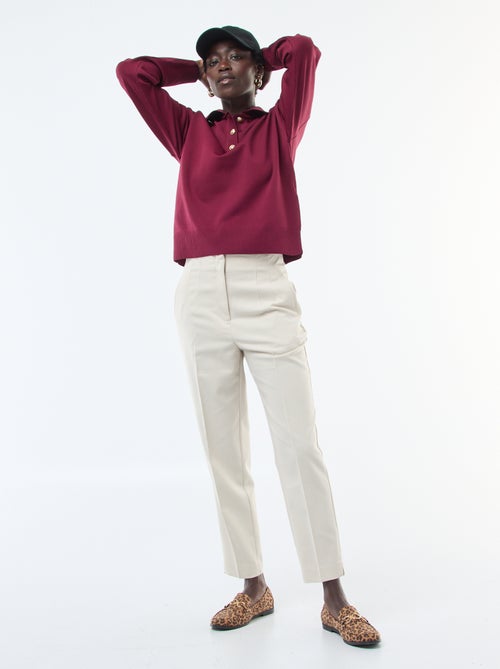 Pantalon droit taille haute - Kiabi