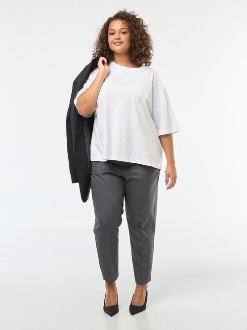 Pantalon droit taille haute - Kiabi