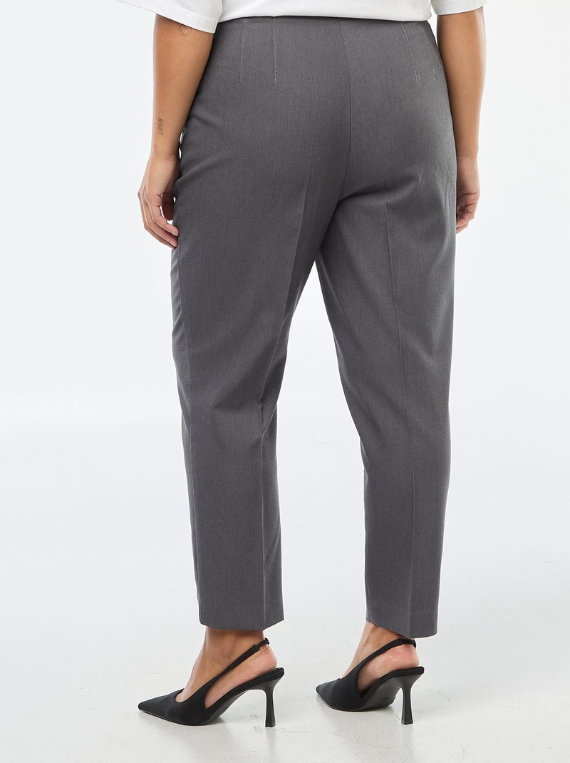 Pantalon droit taille haute Gris - Kiabi