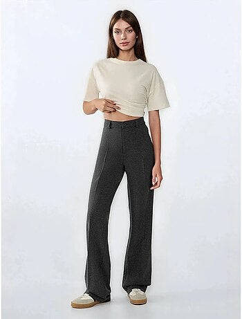 Pantalon droit taille haute
