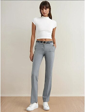 Pantalon droit taille haute
