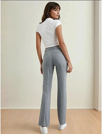 Pantalon droit taille haute