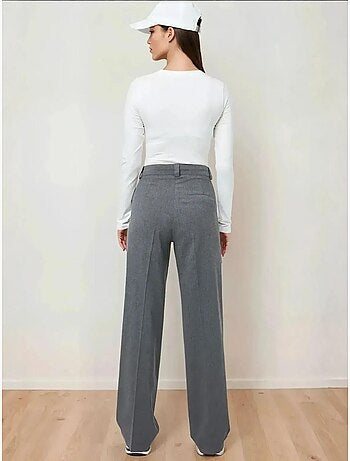 Pantalon droit taille haute
