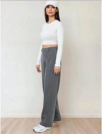 Pantalon droit taille haute