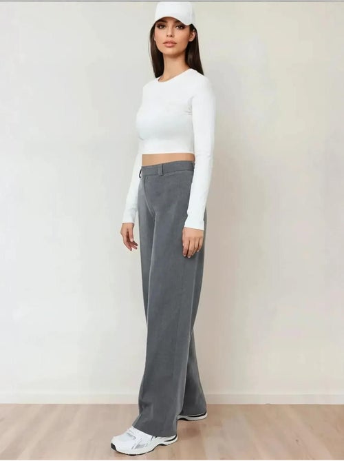 Pantalon droit taille haute - Kiabi