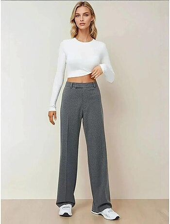 Pantalon droit taille haute