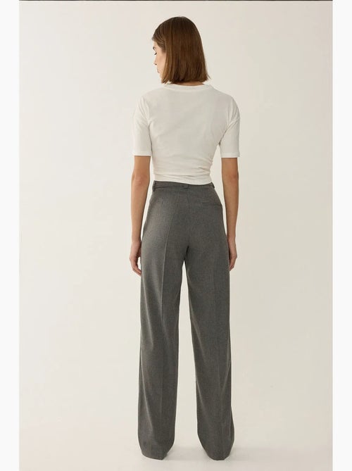 Pantalon droit taille haute hiccup - Kiabi Pantalon droit taille haute hiccup - Kiabi