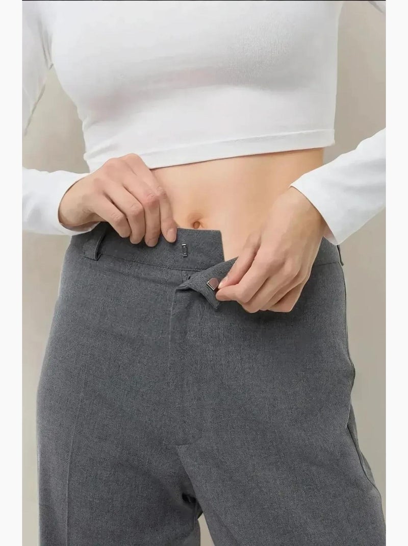 Pantalon droit taille haute hiccup Gris - Kiabi