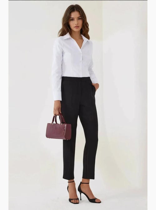Pantalon droit taille haute hiccup - Kiabi Pantalon droit taille haute hiccup - Kiabi