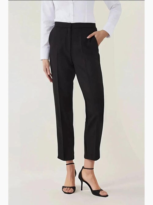 Pantalon droit taille haute hiccup - Kiabi Pantalon droit taille haute hiccup - Kiabi