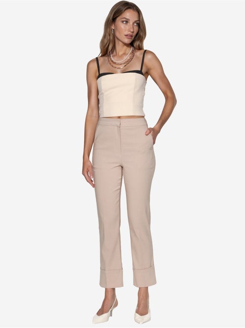 Pantalon droit taille haute hiccup - Kiabi Pantalon droit taille haute hiccup - Kiabi