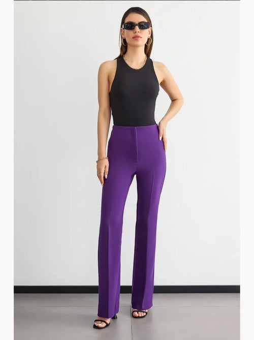 Pantalon droit taille haute hiccup - Kiabi
