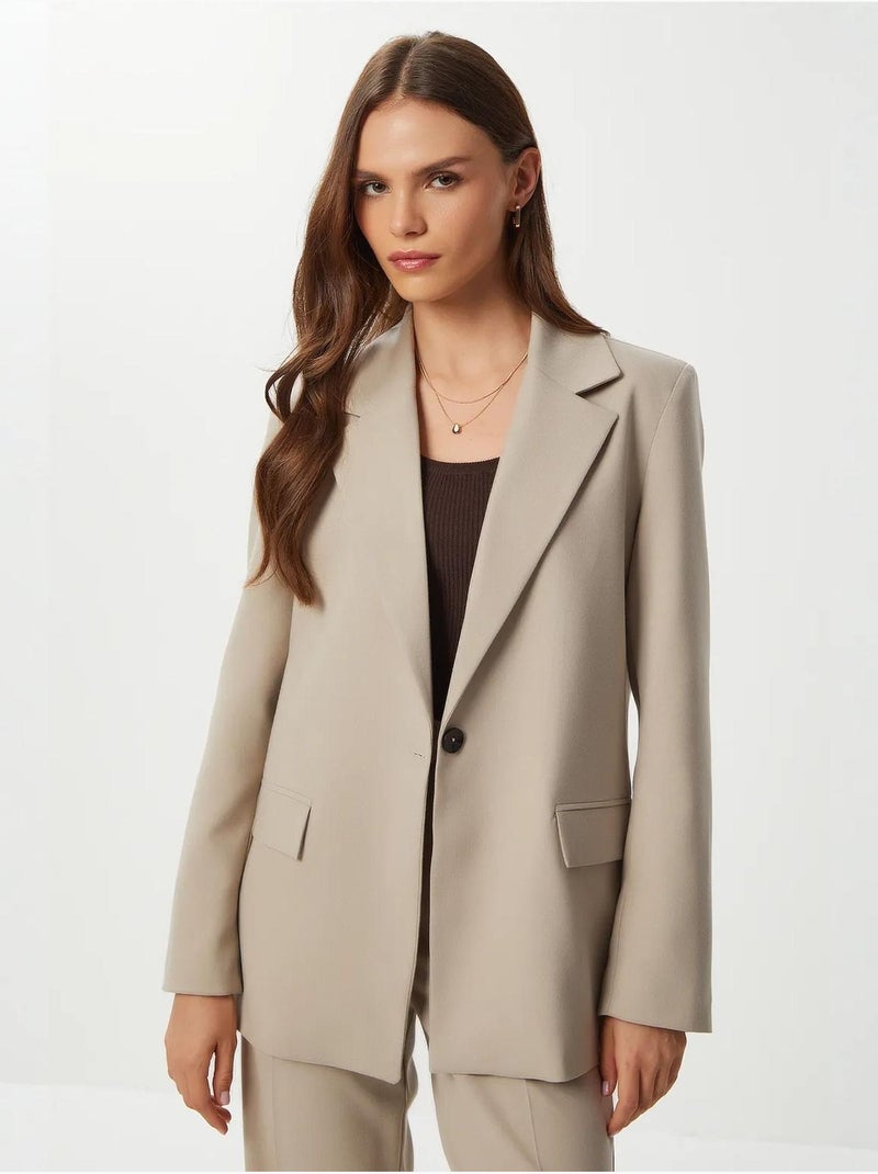 Pantalon droit taille haute istanbul Beige argile - Kiabi