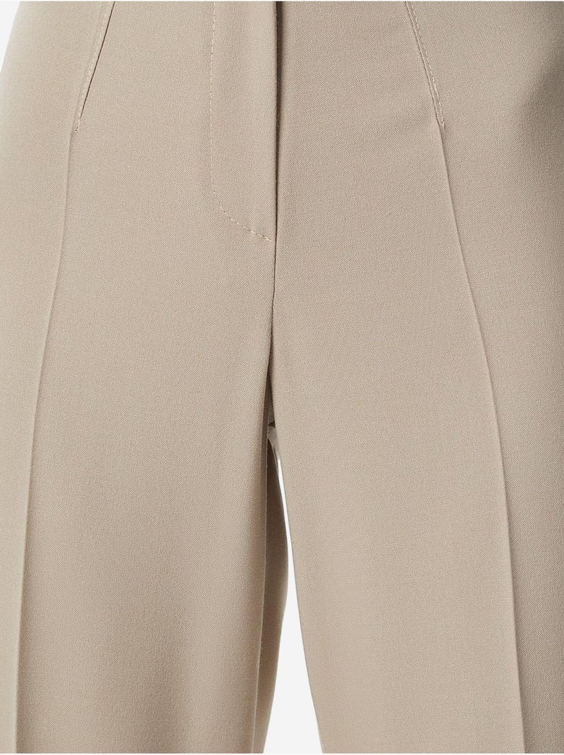 Pantalon droit taille haute istanbul Beige argile - Kiabi