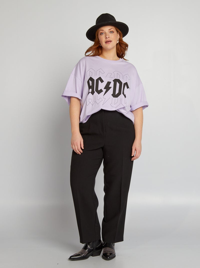 Pantalon droit taille haute noir - Kiabi