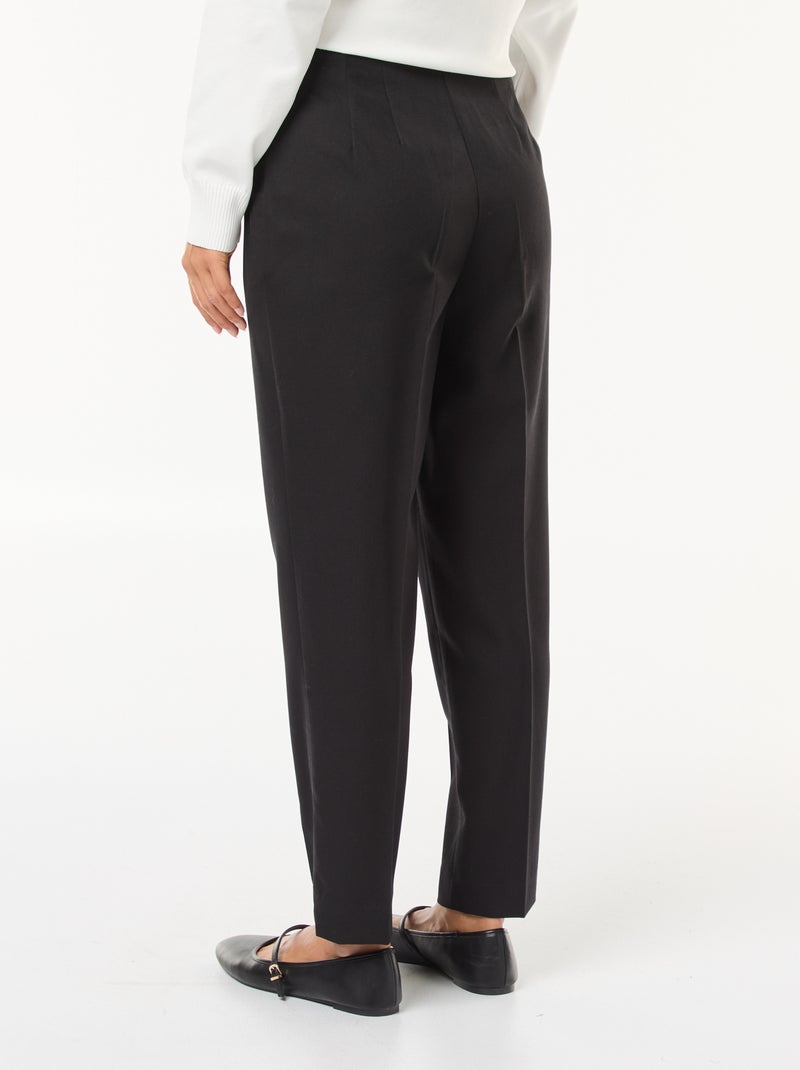 Pantalon droit taille haute Noir - Kiabi