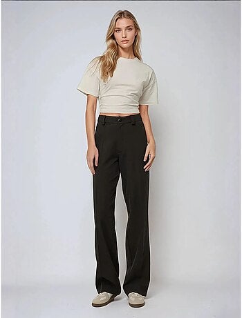Pantalon droit taille haute