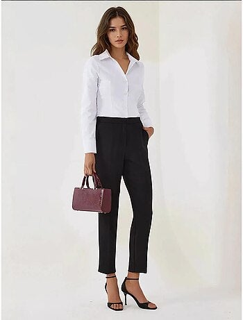 Pantalon droit taille haute
