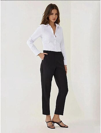 Pantalon droit taille haute