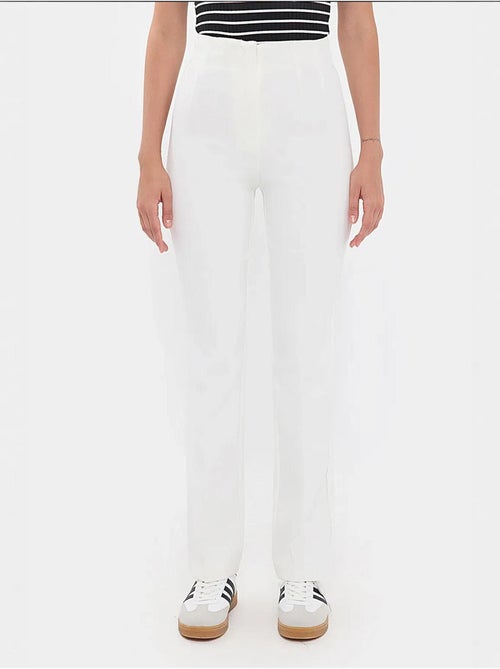 Pantalon droit taille haute plissé - Kiabi Pantalon droit taille haute plissé - Kiabi