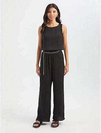 Pantalon droit taille haute plissé