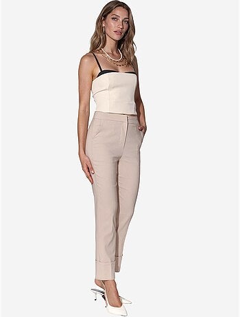 Pantalon droit taille haute