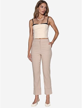 Pantalon droit taille haute