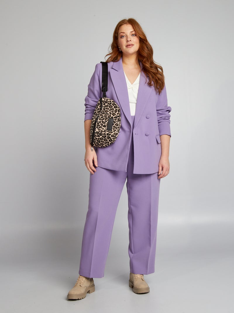 Pantalon droit taille haute Violet - Kiabi