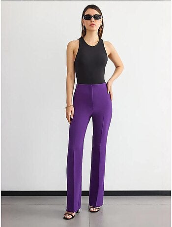 Pantalon droit taille haute
