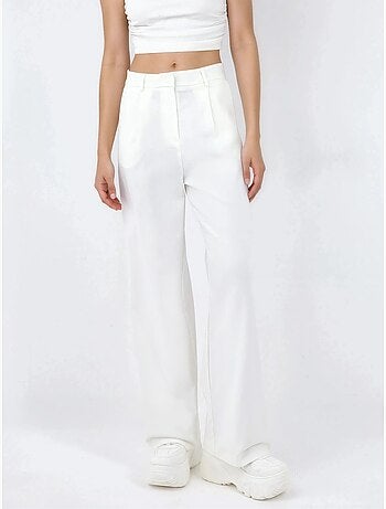 Pantalon droit taille mi-haute