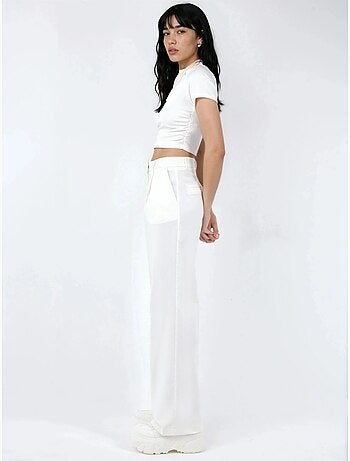 Pantalon droit taille mi-haute