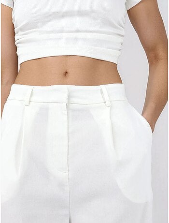 Pantalon droit taille mi-haute