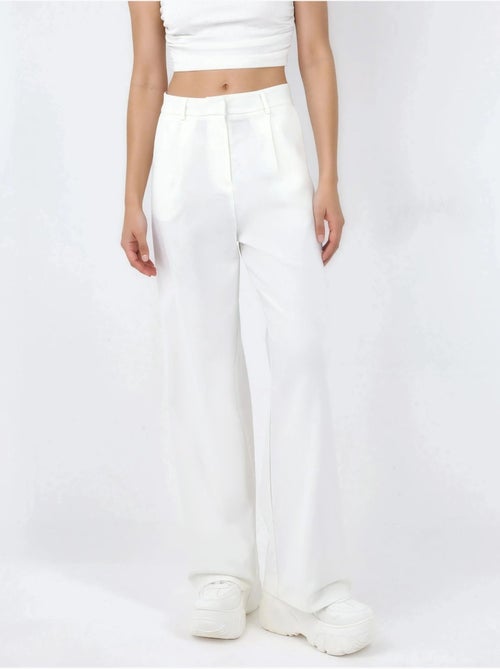 Pantalon droit taille mi-haute hiccup - Kiabi Pantalon droit taille mi-haute hiccup - Kiabi