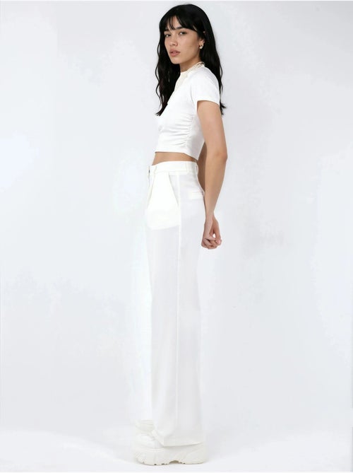 Pantalon droit taille mi-haute hiccup - Kiabi Pantalon droit taille mi-haute hiccup - Kiabi