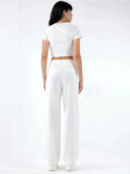 Pantalon droit taille mi-haute hiccup - Kiabi Pantalon droit taille mi-haute hiccup - Kiabi