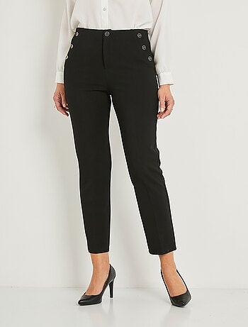 Pantalon droit taille normale maille unie ou carreaux