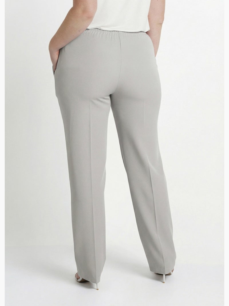 Pantalon droit taille semi-élastiquée - Afibel Argent - Kiabi