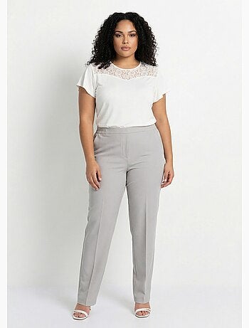 Pantalon droit taille semi-élastiquée - Afibel