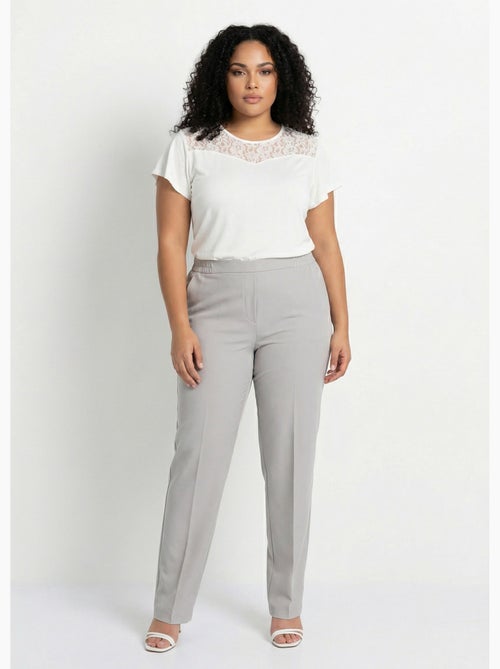 Pantalon droit taille semi-élastiquée - Afibel - Kiabi