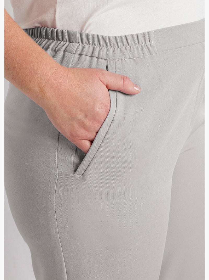 Pantalon droit taille semi-élastiquée - Afibel Argenté - Kiabi